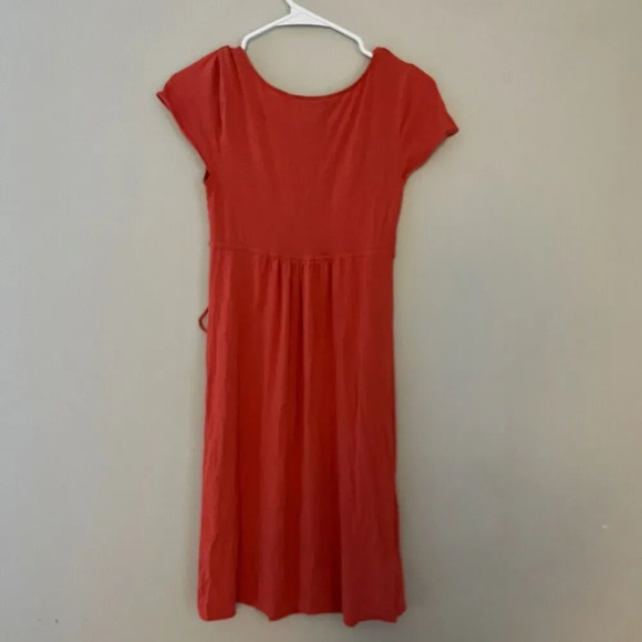 Sundance Womens Red Wrap Dress XS Dolman Sleeve Pleated Summer Basic Casual - Picture 3 of 7